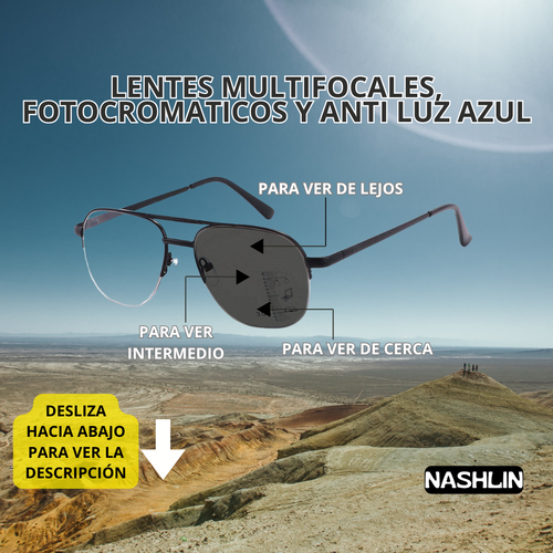 Lentes  Multifocales Progresivos, Fotocromáticos y Anti Luz Azul