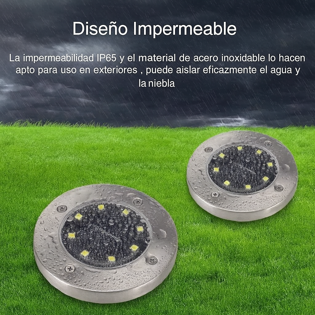 Pack de 4 Luces Led con Paneles Solares para Jardín