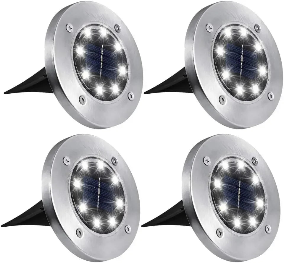 Pack de 4 Luces Led con Paneles Solares para Jardín