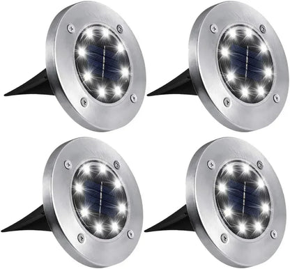 Pack de 4 Luces Led con Paneles Solares para Jardín