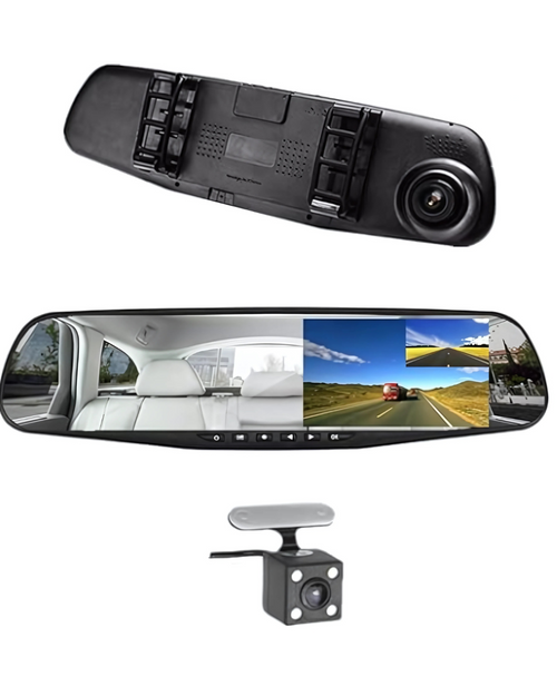 Cámara de Reversa y Frontal Tipo Espejo