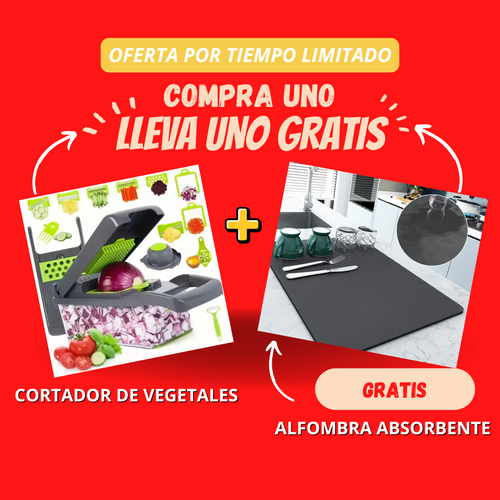 Cortador de Vegetales + Alfombra Para Platos Super Absorbente (Gratis)